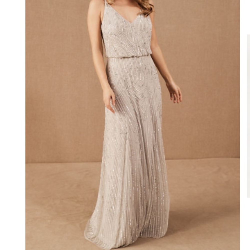 BHLDN Fidelia Fog beaded bridesmaid gown